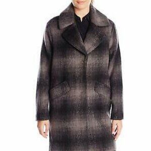 NWT Marc New York Oversized Jacket Emma Brushed Wool Blend Plaid Coat Size 10